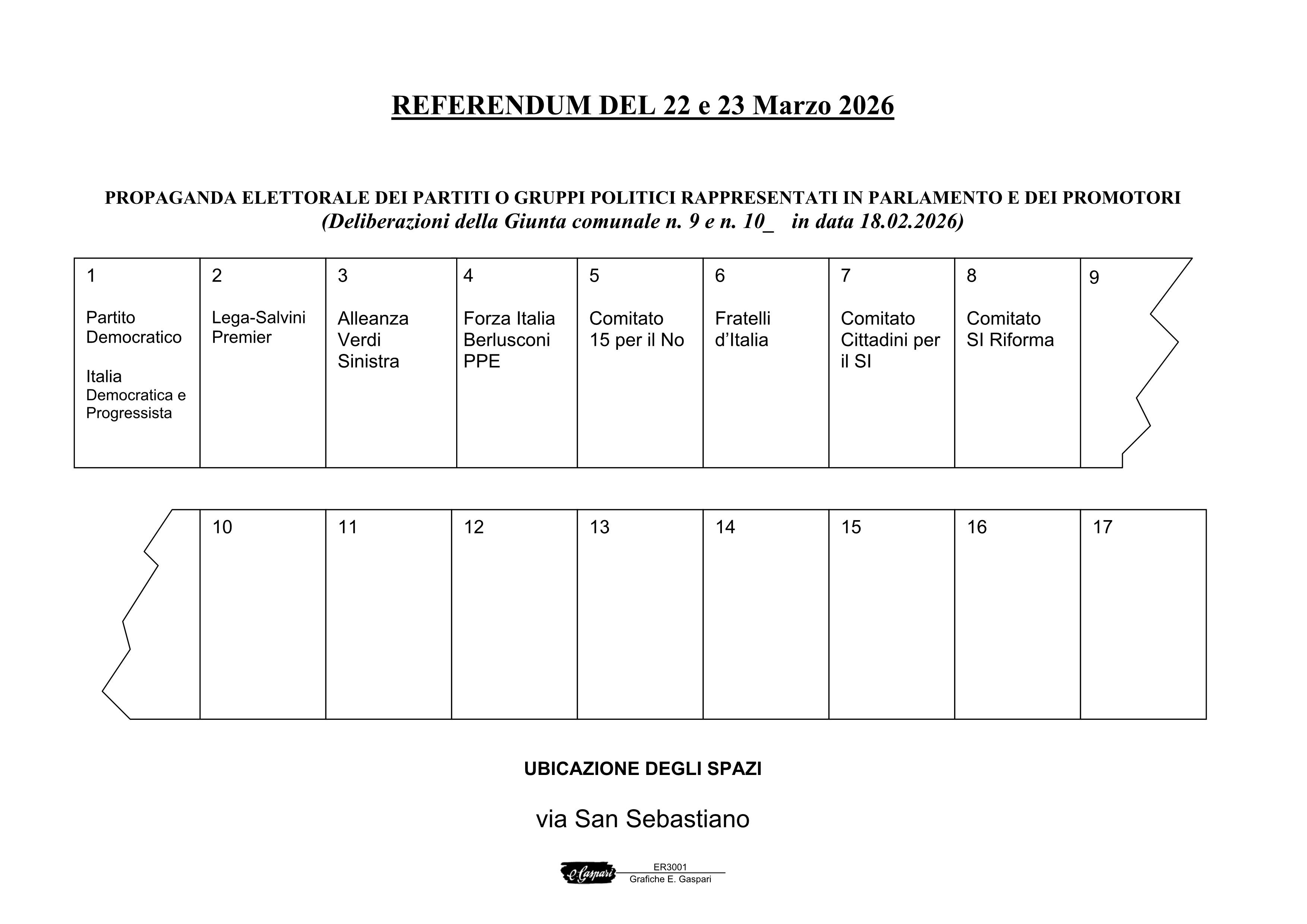 Referendum 22-23 marzo 2026 - Propaganda Elettorale
